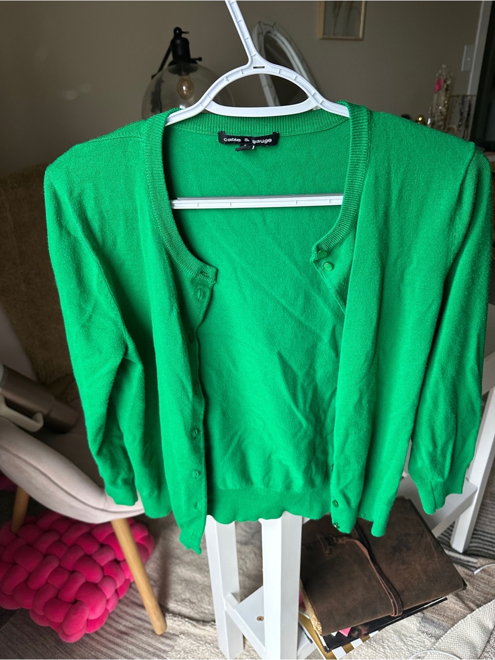Green Cardigan Sweater